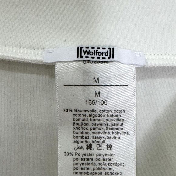 Wolford Sweatshirt Womens Medium White Oversized Mock Neck Asymmetrical Pullover - Picture 4 of 8